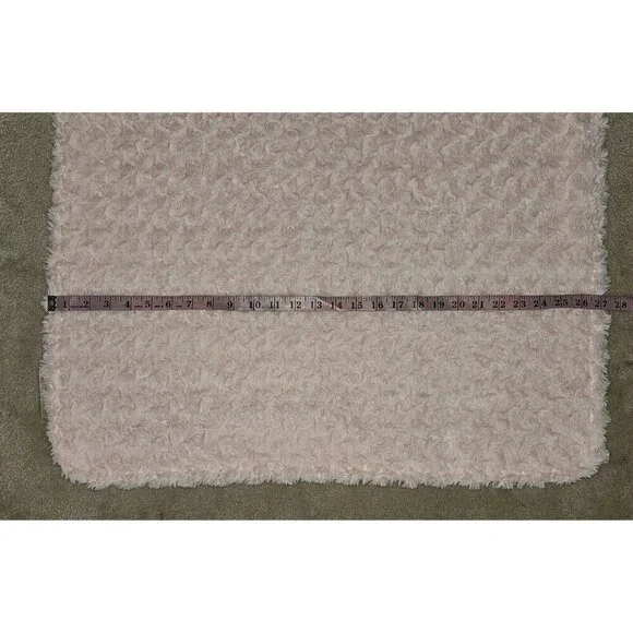 Blankets & Beyond Baby Blanket Pink Rosette Stars White SOFT Fleece Lovey 27x31